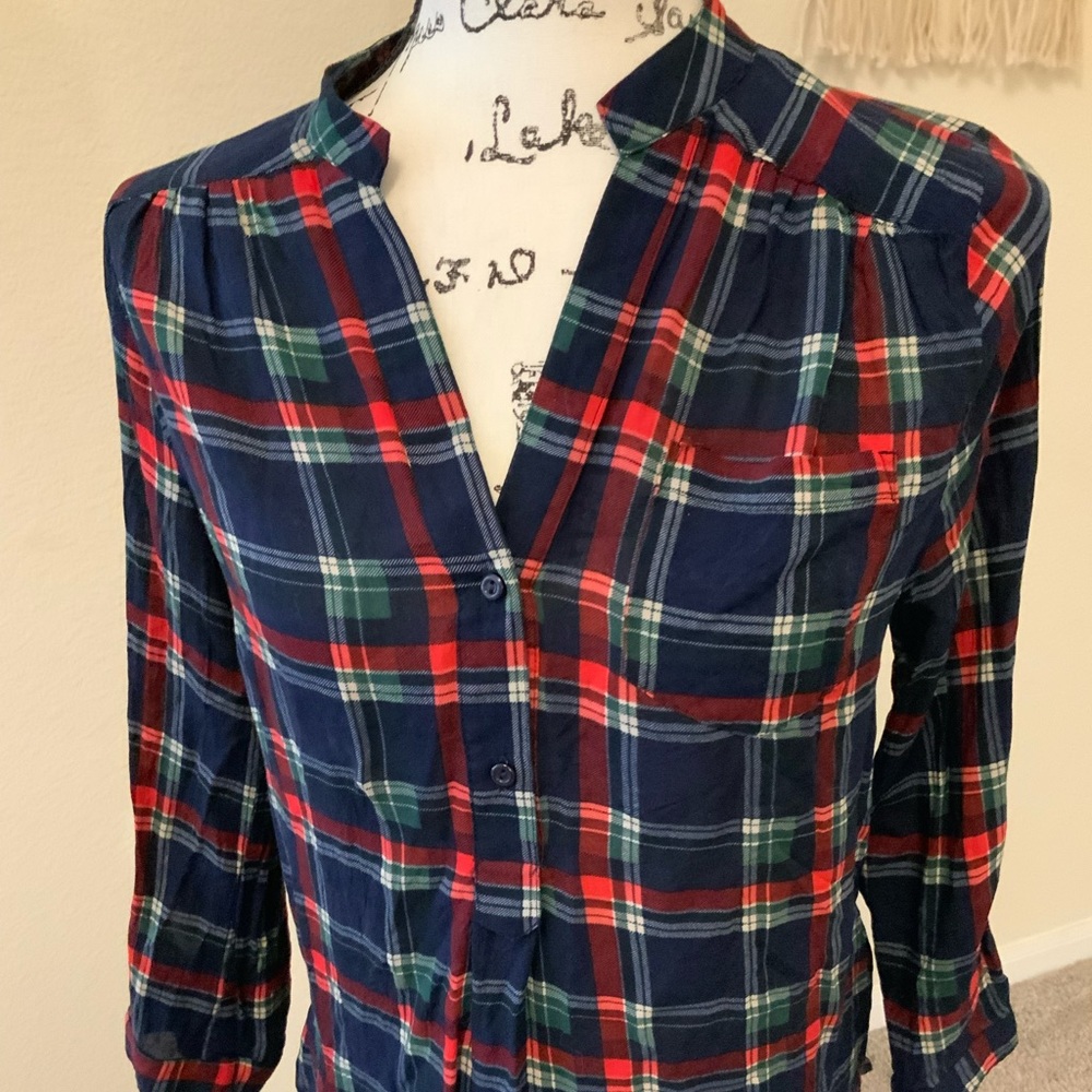 Plaid Market & Spruce 3/4 shirt
